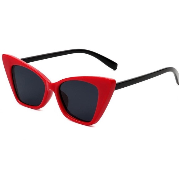 Bright Red Cat Eye Sunglasses - Picture 2 of 2
